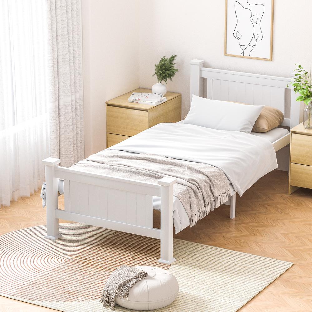 Oikiture Wooden Bed Frame King Single Bed Frame Pine Wood Timber Bed ...